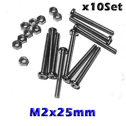 x10 Set Baut Mur Ukuran M2 x 25mm Baut Tamiya 2x25 2 x 25 mm ns614 ns711 ns712 isi 10set