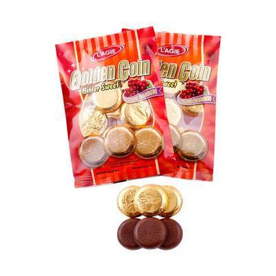 

L'agie Cokelat Golden Coin / Lagie Koin plus Raisin / Kismis 56 Gram