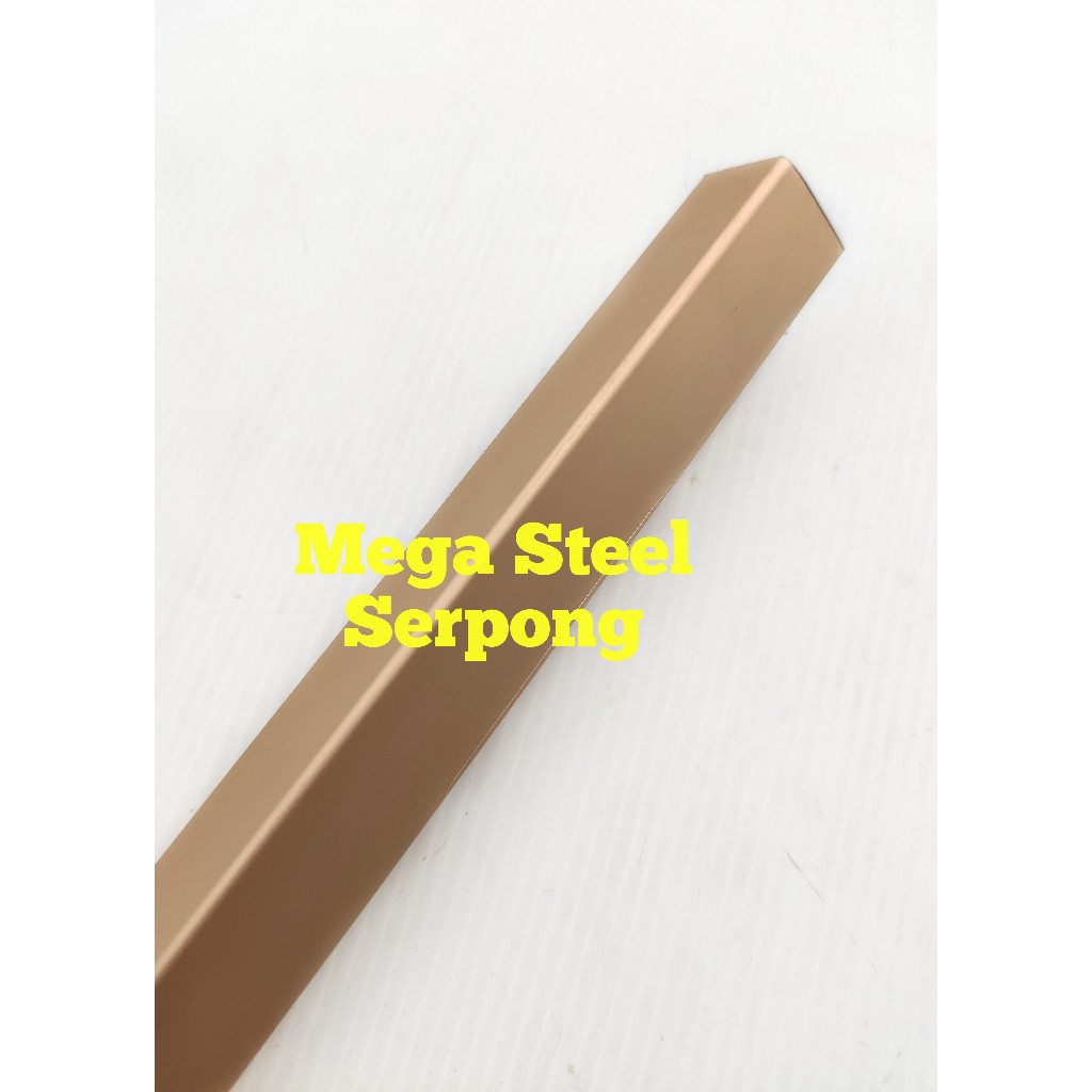 List Siku Alumunium Rose Gold Doff uk 2 cm x 2 cm, Panjang 150 cm