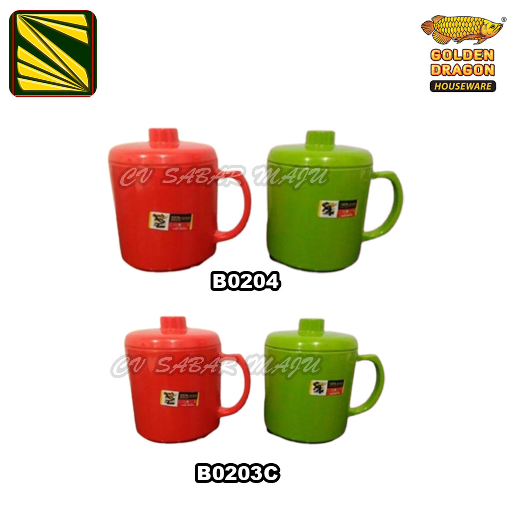 MURAH GOLDEN DRAGON GELAS KECIL 280 ML / GELAS MELAMIN / GELAS KOPI /GELAS GAGANG TUTUP MELAMIN