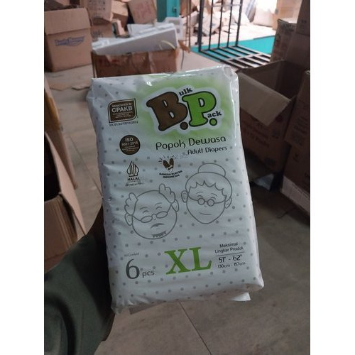 BP Popok Dewasa Model Perekat Ukuran XL Isi 6 pcs