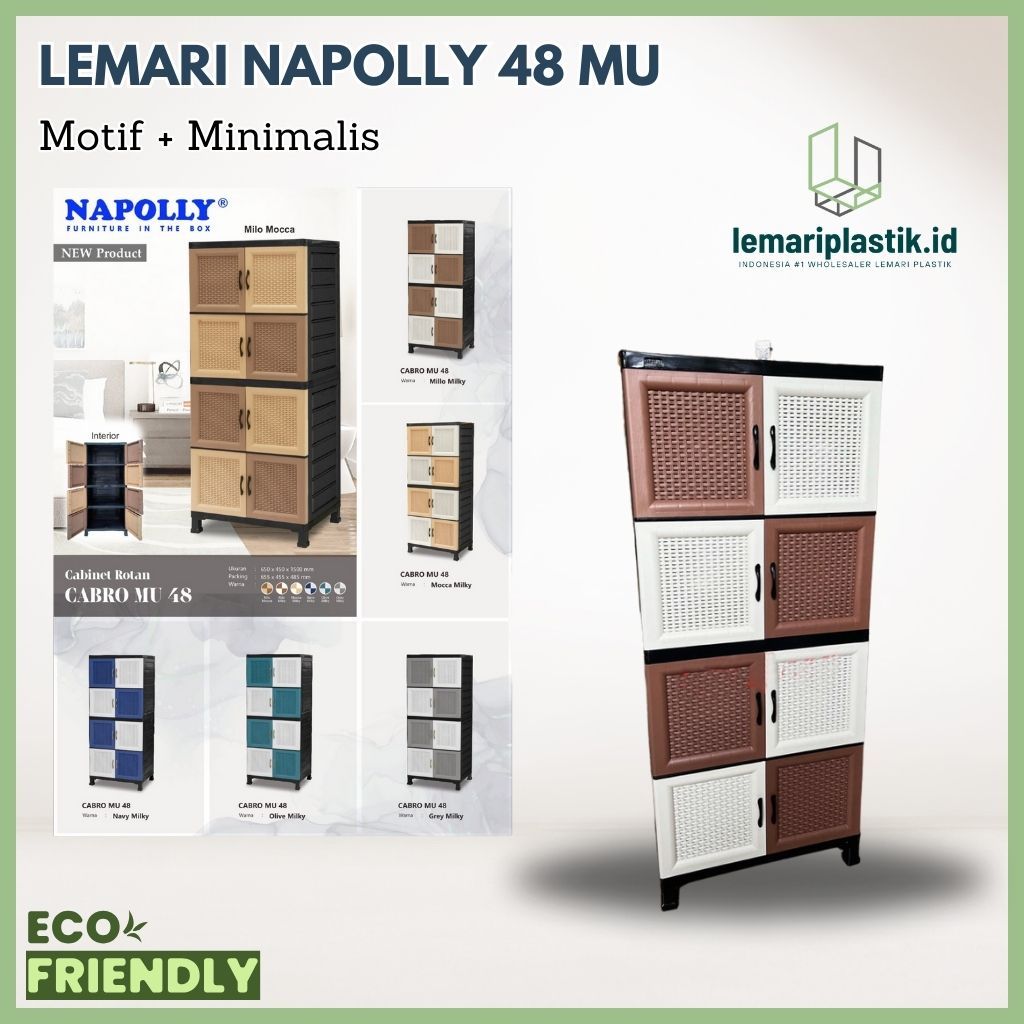 MURAH LEMARI PLASTIK NAPOLLY CABRO MU 48 UKURAN BESAR