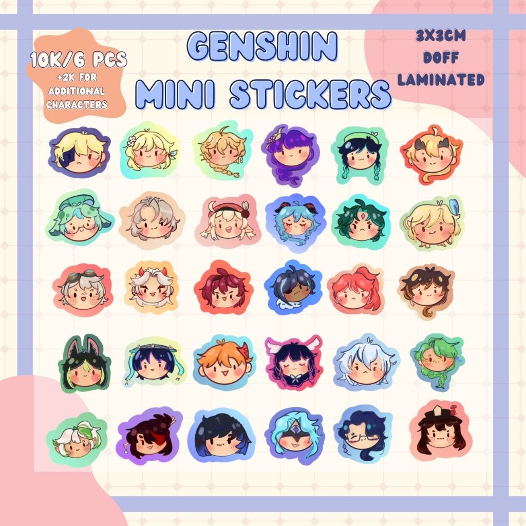 

Genshin Impact Mini Stickers Set fanmerch [XIAOBUNNN]