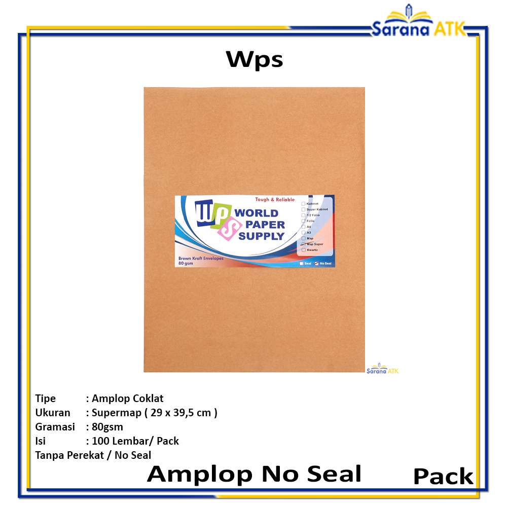 

WPS - Amplop Coklat Ukuran Super Map Non Seal - Pack