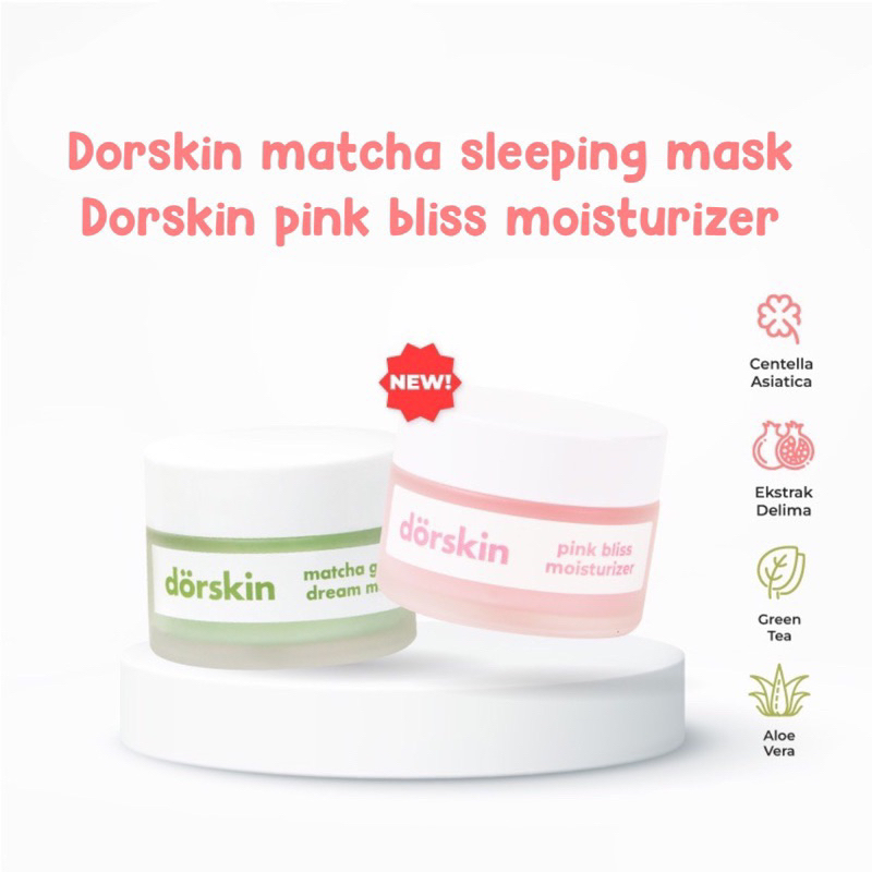 Dorskin Matcha Glow Dream Sleeping Mask / Dorskin pink blis