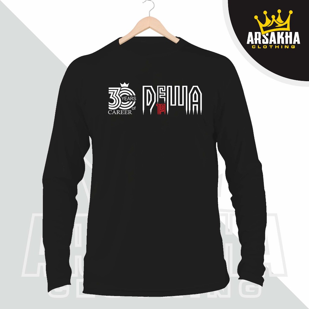 Kaos Lengan Panjang Dewa 19 30 Tahun of Career  Baju Distro Katun Combed 30s by Arsakha Clothing