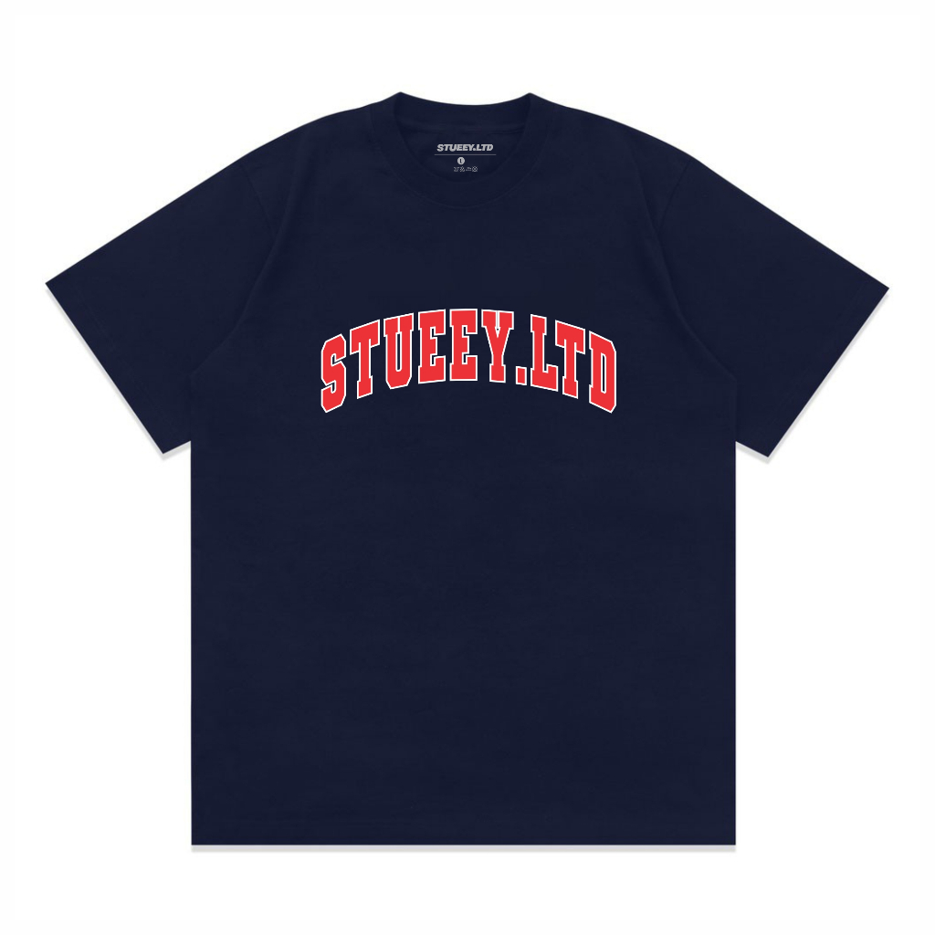 Kaos distro pria lengan pendek Stueey navy Reclays