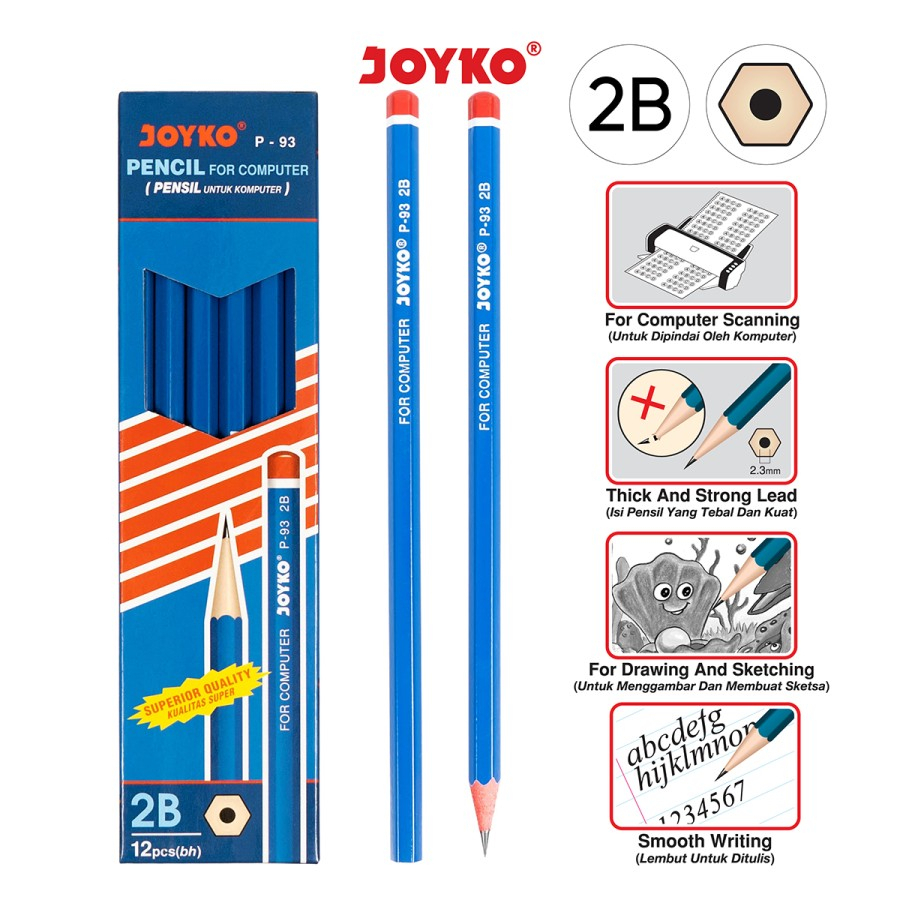 

Pencil / Pensil Joyko P-93 / 2B / 1 BOX 12 PCS