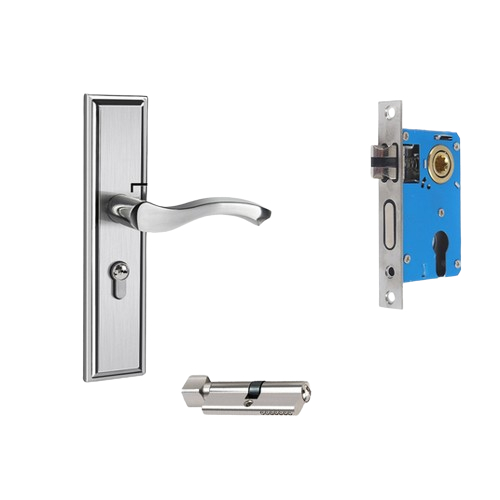 Set Door Lock Handel Handle Gagang Kunci Kuncian Pintu Rumah Vila Modern Style Elegan