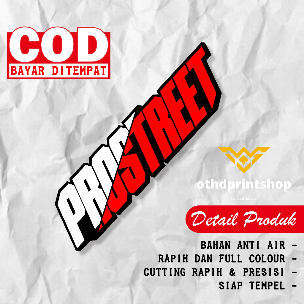 

PROSTREET stiker princutt Stiker Bahan Vinil Tahan Air Waterproof