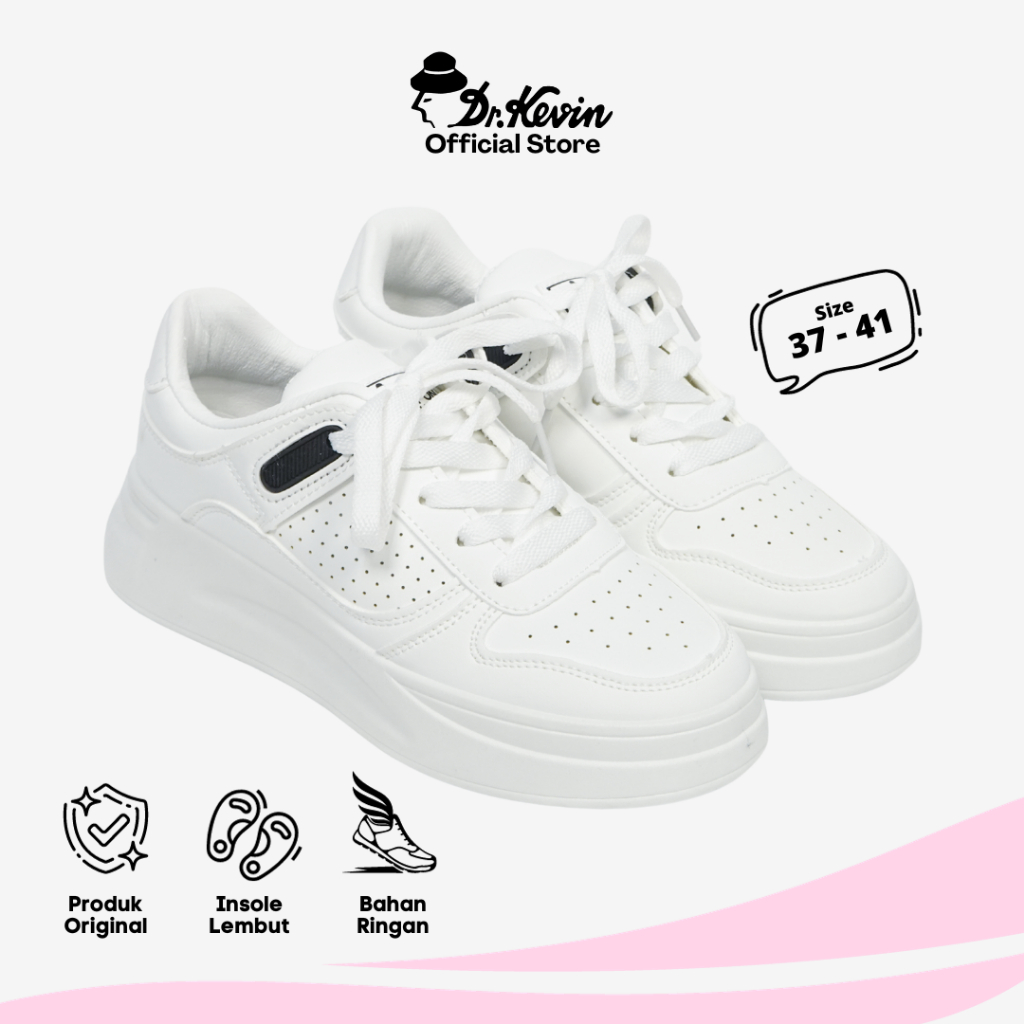 Dr. Kevin Sepatu Wanita Kets Casual Fashion Trendy Sneaker Kulit 581-013