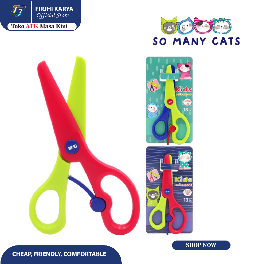 

SO MANY CATS" Kids Safety Scissors 130mm/Gunting Anak - M&G