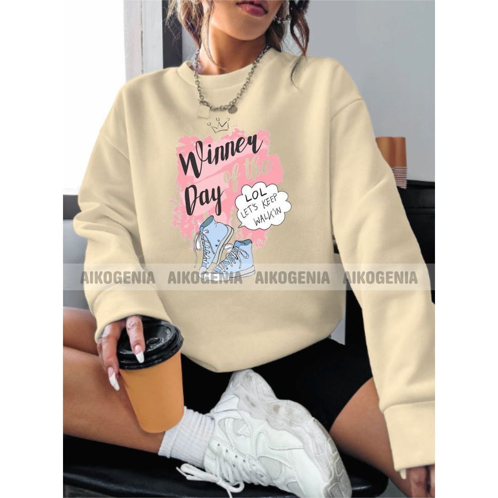 Sweater crewneck wanita terbaru WINNER DAY / crewneck wanita kekinian terbaik