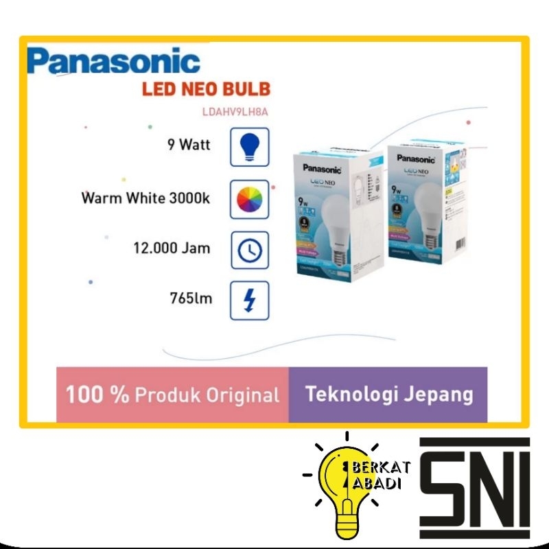 PANASONIC LAMPU LED 9 WATT NEO KUNING