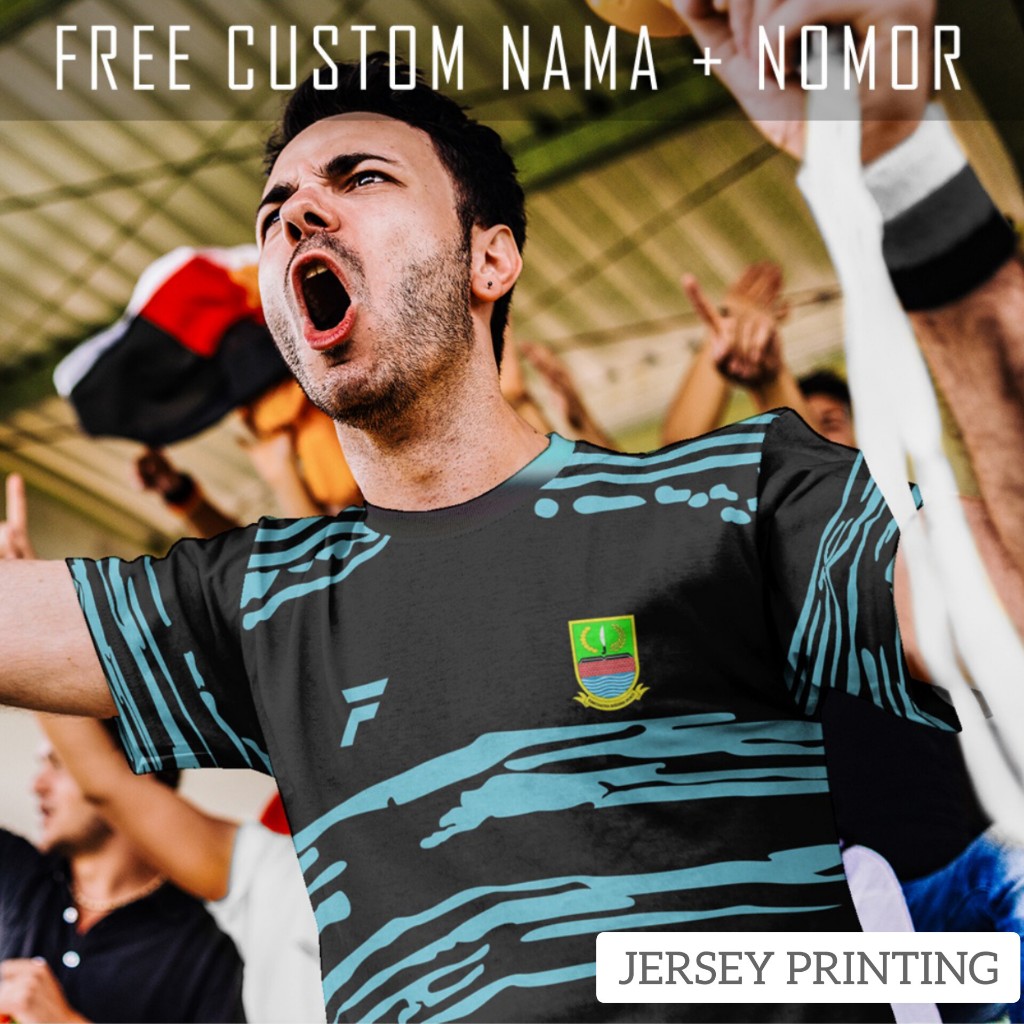 Kaos Bola Jersey Persikasi Bekasi Klub Strip Garis Baju Custom Nama dan Nomor Punggung - 519