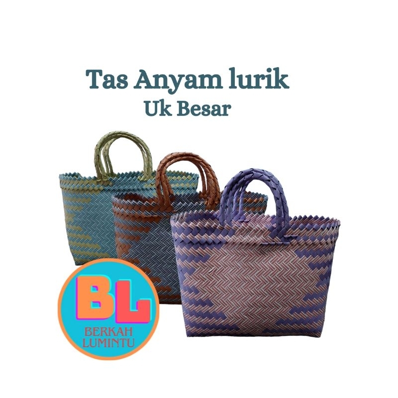 Tas Anyam Plastik LURIK BESAR ( L )Bahan Tebal untuk Pengusaha Hampers Souvenir Parcel Wadah Berkat 