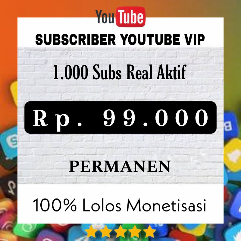 Jasa 1000 Subscriber Youtube Permanen Monetisasi - Termurah