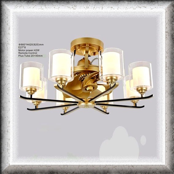 Lampu hias plafon gantung ceiling fan cabang kaca kipas angin classic modern minimalis elegan lighti