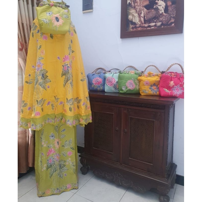 Mukena premium batik encim pekalongan katun cap bordir | Mukena Batik Encim Bordir | Mukena Encim Sa