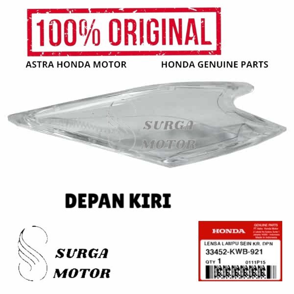 Kaca Mika Lensa Lampu Sen Sein Depan Blade Kiri     33452-KWB-921 33452KWB921