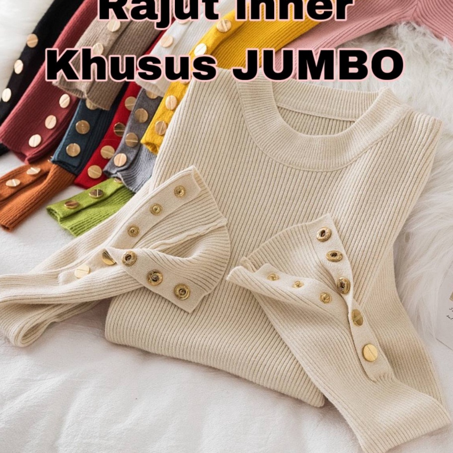 Terbaru VERSI JUMBO button knit import baju rajut JUMBO import premium rajut inara jumbo
