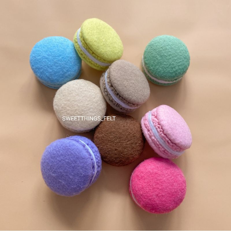 Macaron Flanel, Mainan Flanel, Replika Makanan