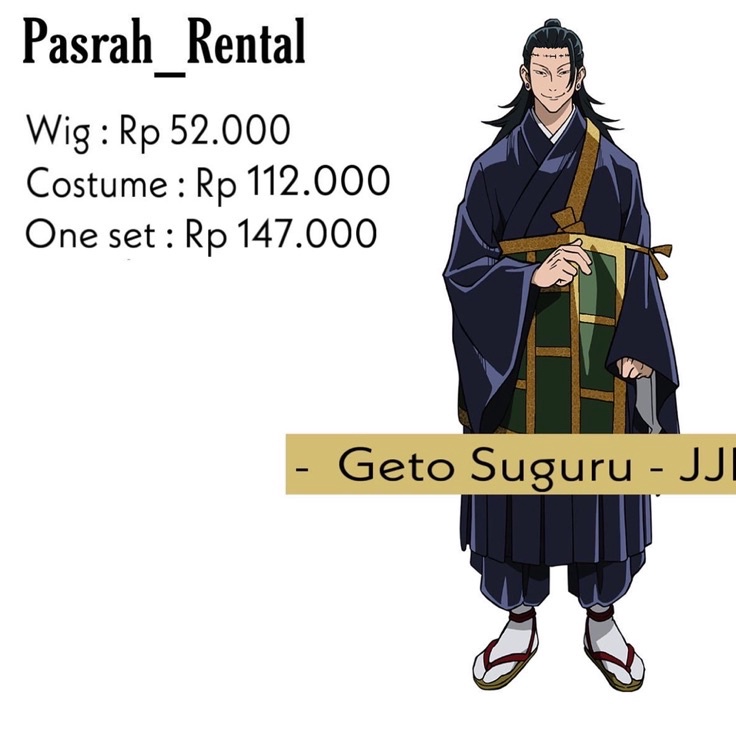 99 BRANDS FESTIVAL SEWA RENTAL KOSTUM  COSPLAY GETO SUGURU JUJUTSU KAISEN JJK