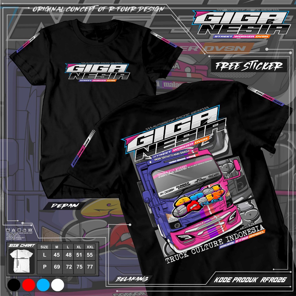 Kaos Truk Giganesia Anti Gosip RFR026 Lengan Pendek Unisex Crew Neck Tshirt Dewasa
