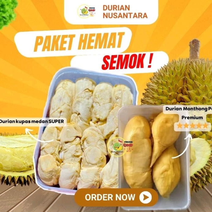 

DURIAN NUSANTARA Paket Hemat Durian Medan MANIS + Durian Monthong Palu MANIS SEMOK GEMOY !