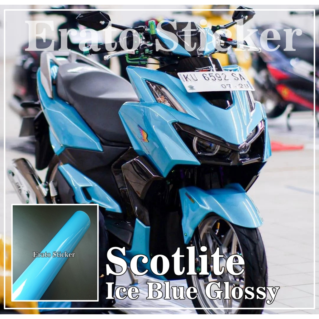 Scotlite stiker motor Ice blue glosy skotlet ice blue glosy skotlet biru muda glosy skotlet biru tel