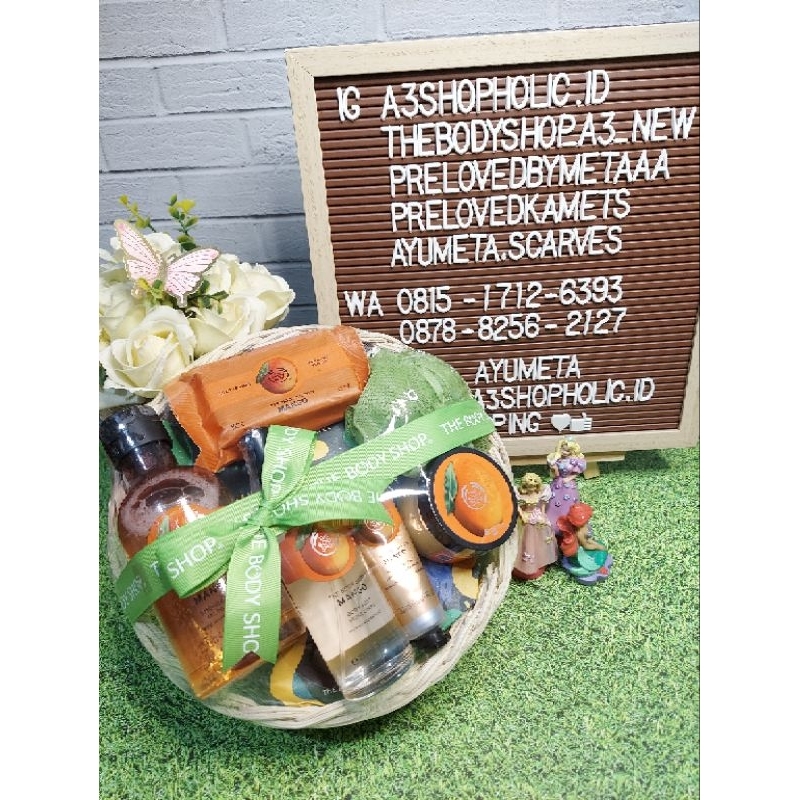seserahan nikah the body shop shea / moringa the body shop gift set / gift set body shop mango