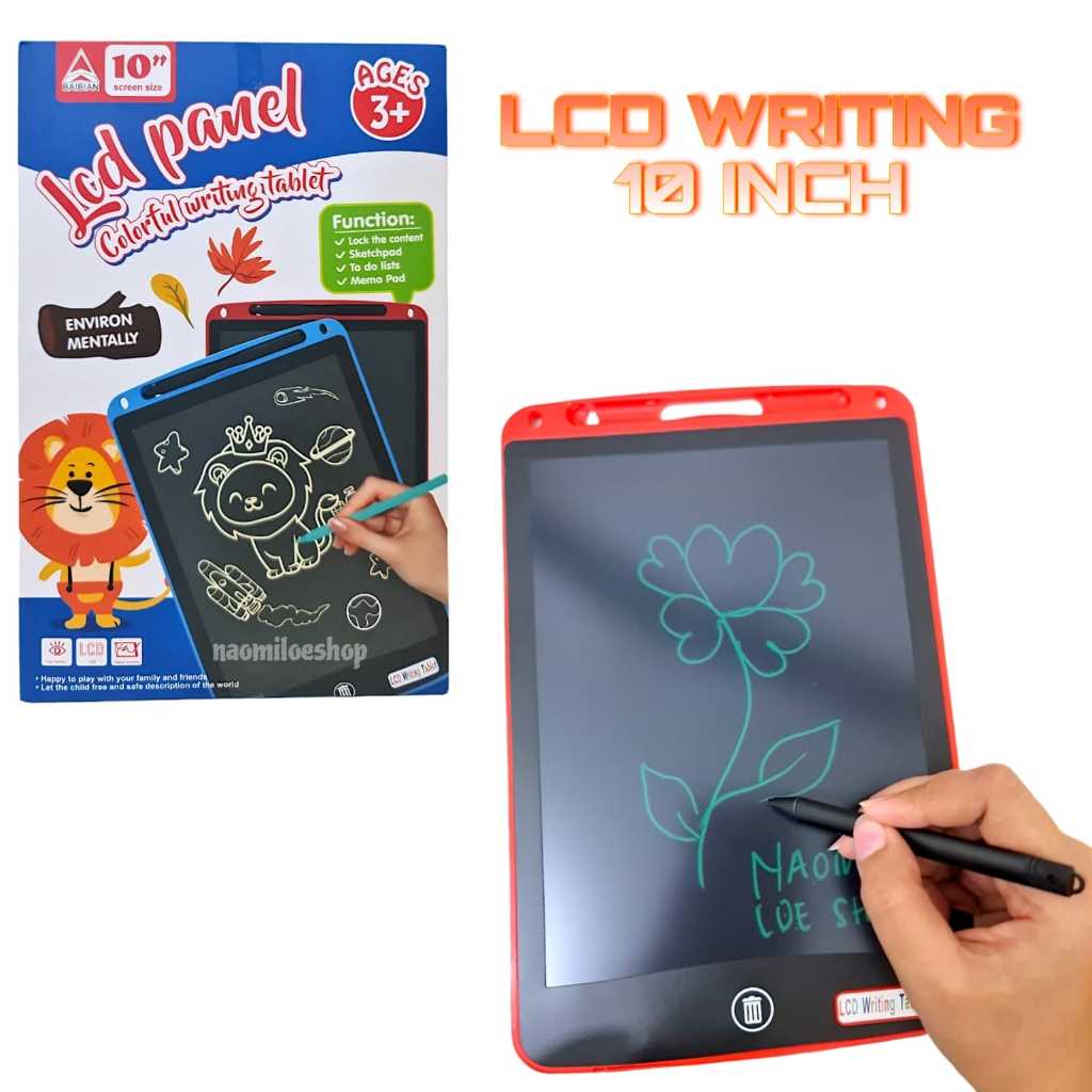 LCD 10 inch Writing Tablet 10 inch Papan Tulis Ajaib Mainan Edukasi Anak LCD Drawing