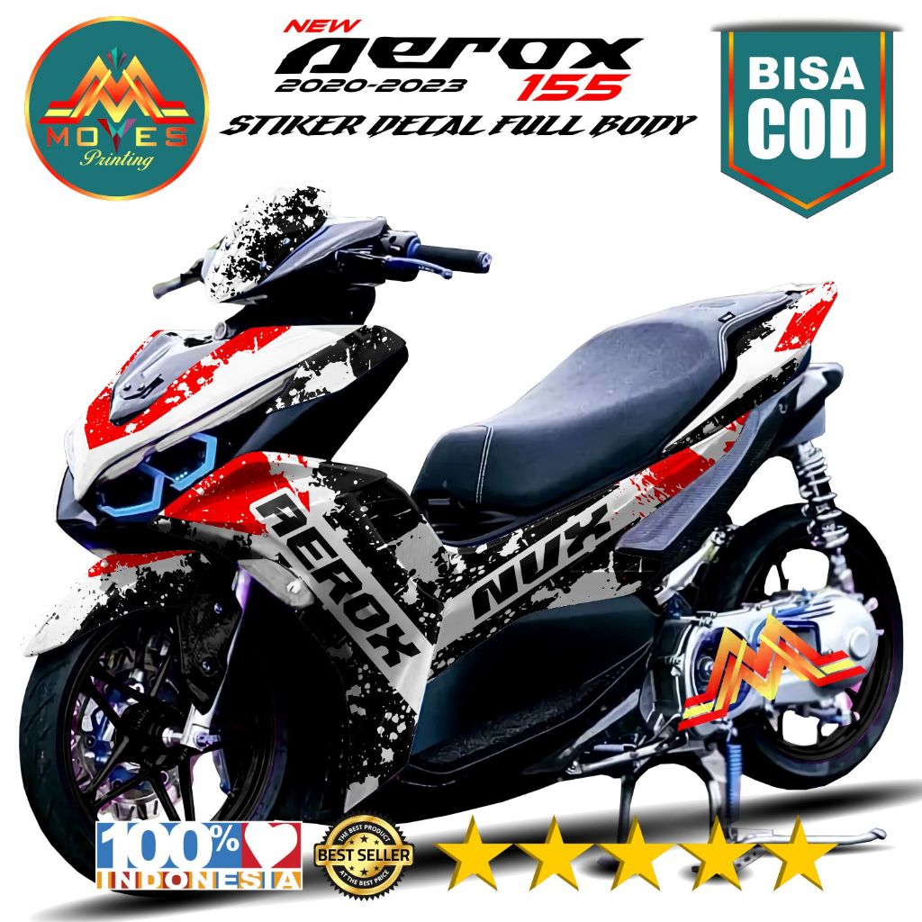 stiker new aerox 155 decal stiker motor new aerox 155 full body desain terbaru