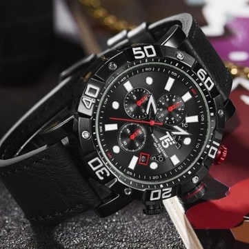 [COD] Jam Tangan Analog Pria Sporty Chronograph Water Resistant T5 H 3855 Original