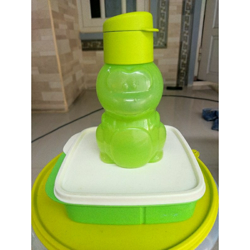 paket bekal makan anak tupperware second preloved warna hijau cowok