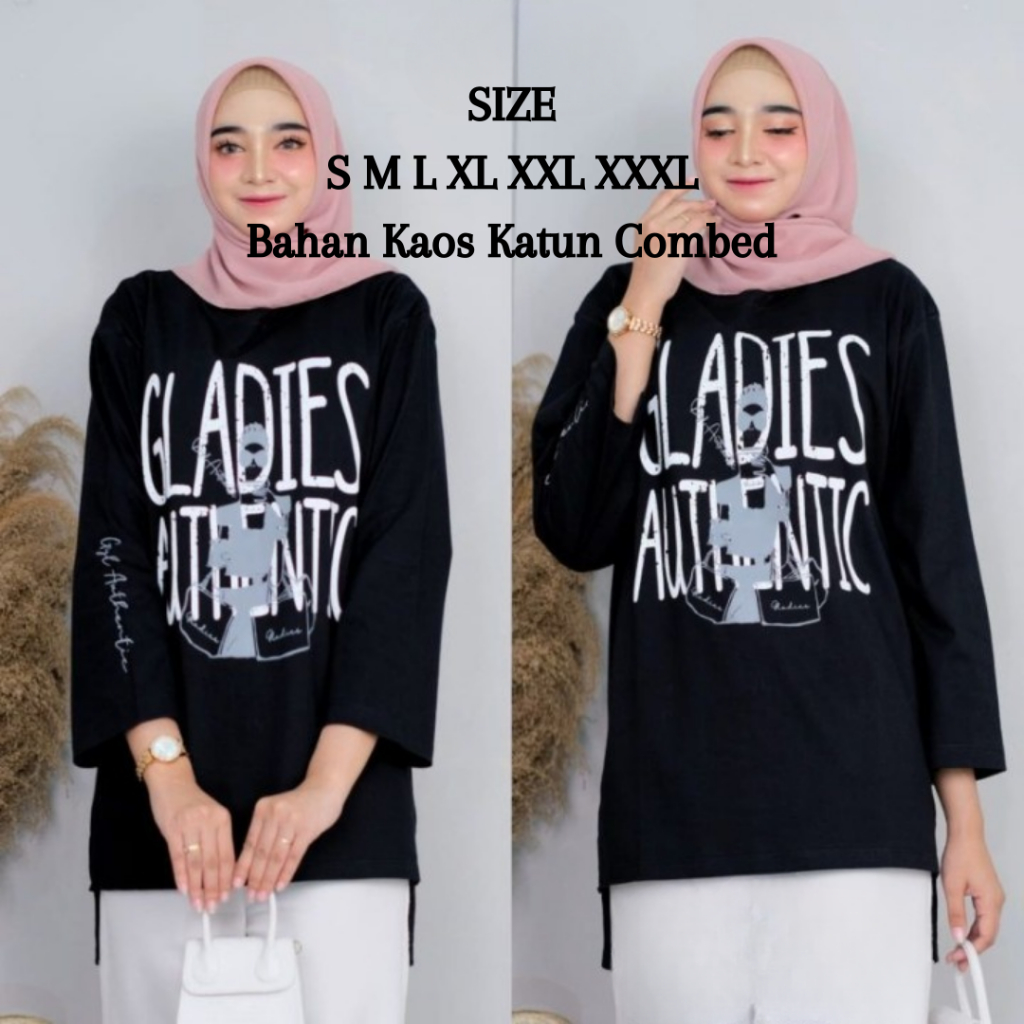 Baju Kaos Wanita Oversize Adis Blouse BO S M L XL XXL XXXL Bahan Kaos Katun Combed Baju Atasan Wanit