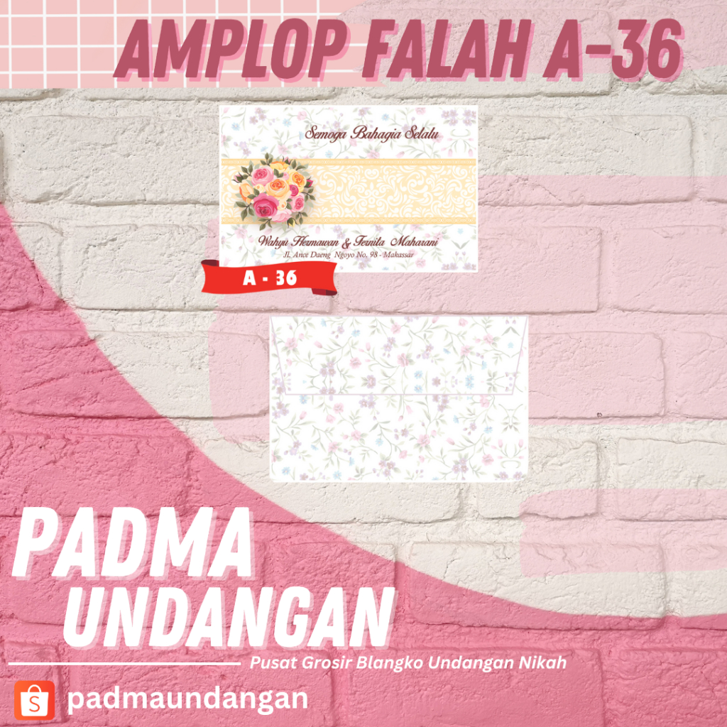 

Amplop Falah A-36 | Pusat Grosir Blangko | PadmaUndangan