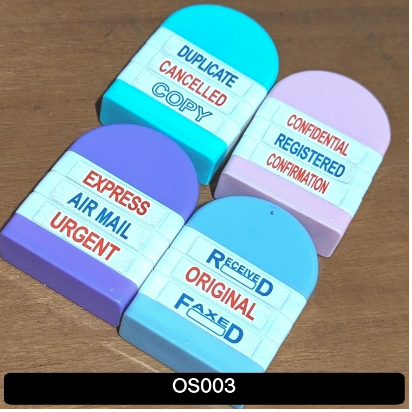 

1 Set / 4 Pcs Stampel Office Kantor 3 in 1 Surat Menyurat