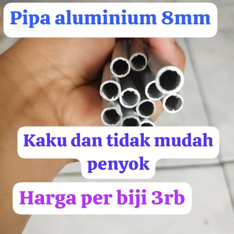 Pipa alumunium 8mm panjang 50cm