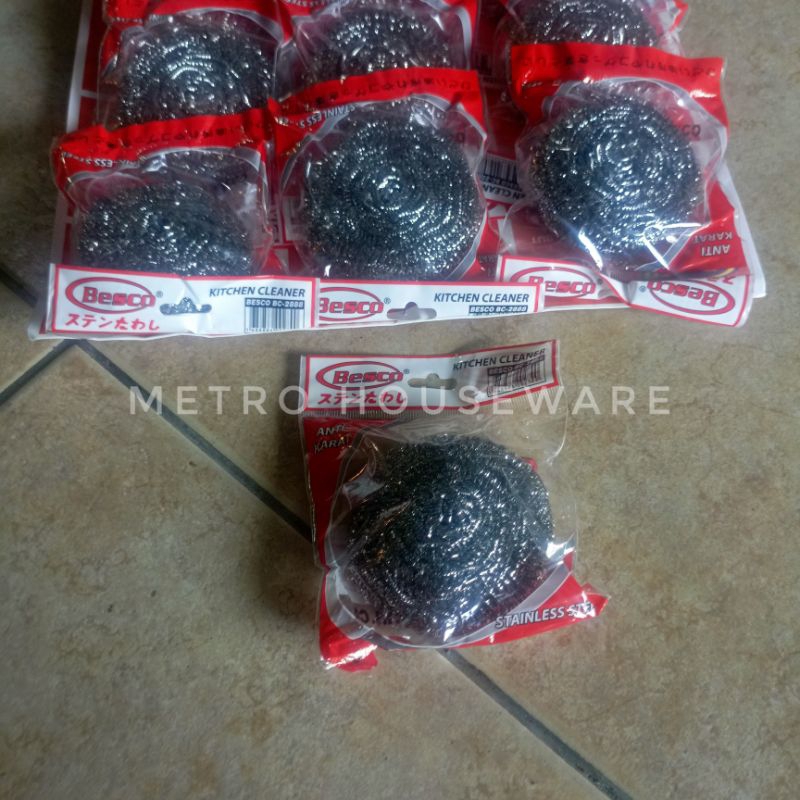 Sabut Besi Stainless Besar Jumbo Kawat Cuci Piring Serbaguna Gosok Panci Kuali Sikat Wajan Gosokan B
