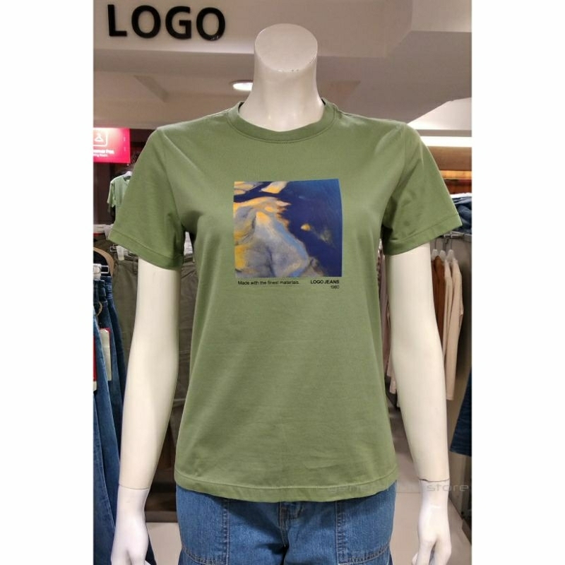 LOGO JEANS Kaos Wanita Model Terbaru Logo Jeans Original
