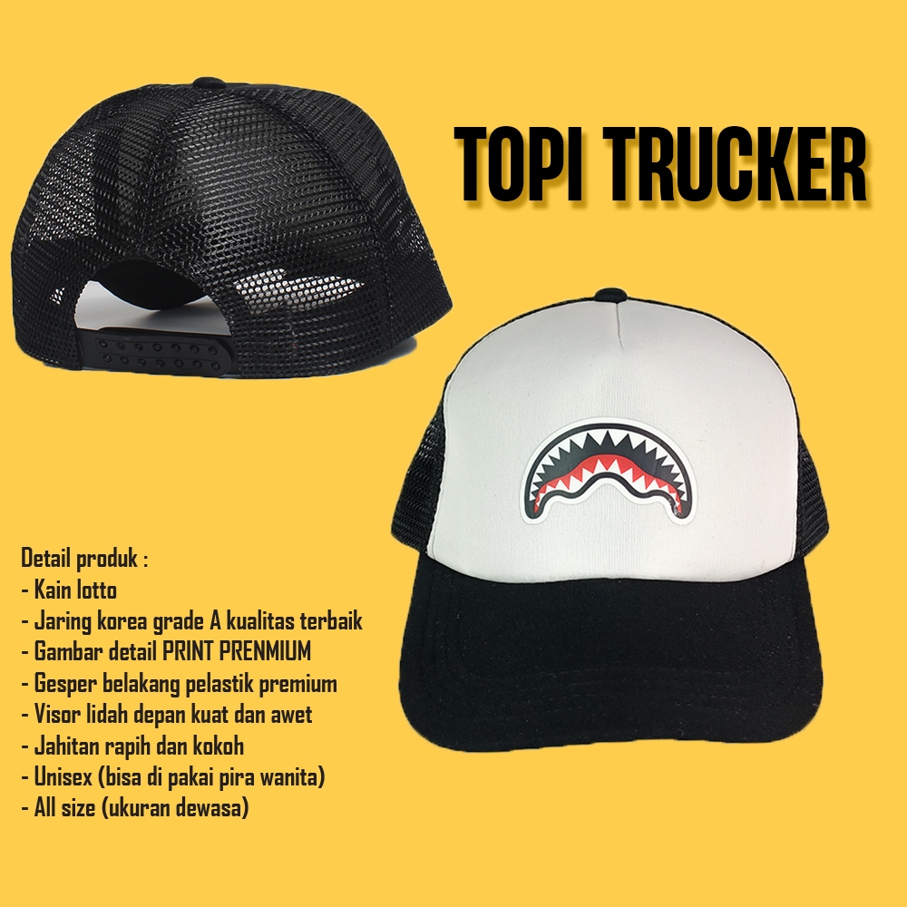 COD - AA-17 Topi Trucker Hat Jaring Distro Snapback Baseball Pria Wanita Motif Gambar Distro Font Lo