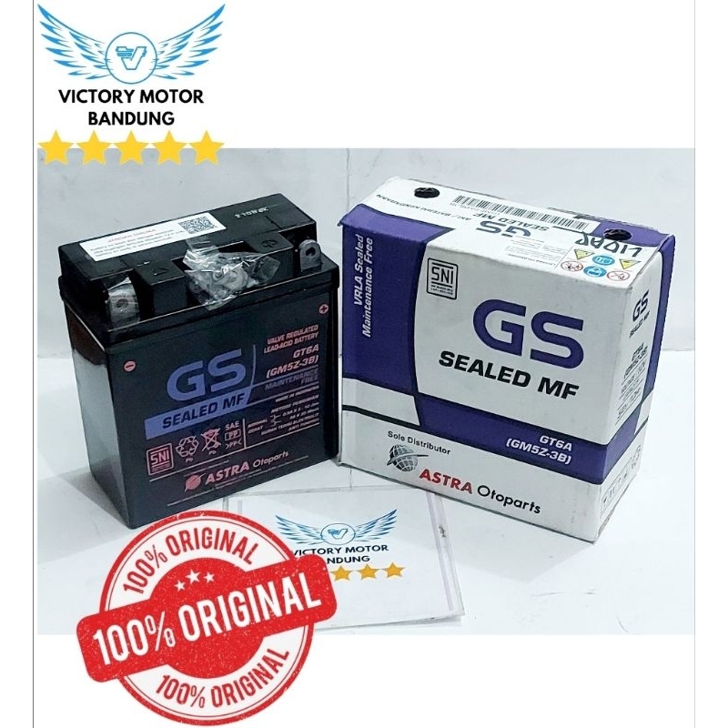 AKI KERING GS ASTRA GT6A/GM5Z-3B 12V-5AH MF UNTUK MOTOR SUPRA GRAND MIO SUPRA FIT JUPITER Z VEGA R N