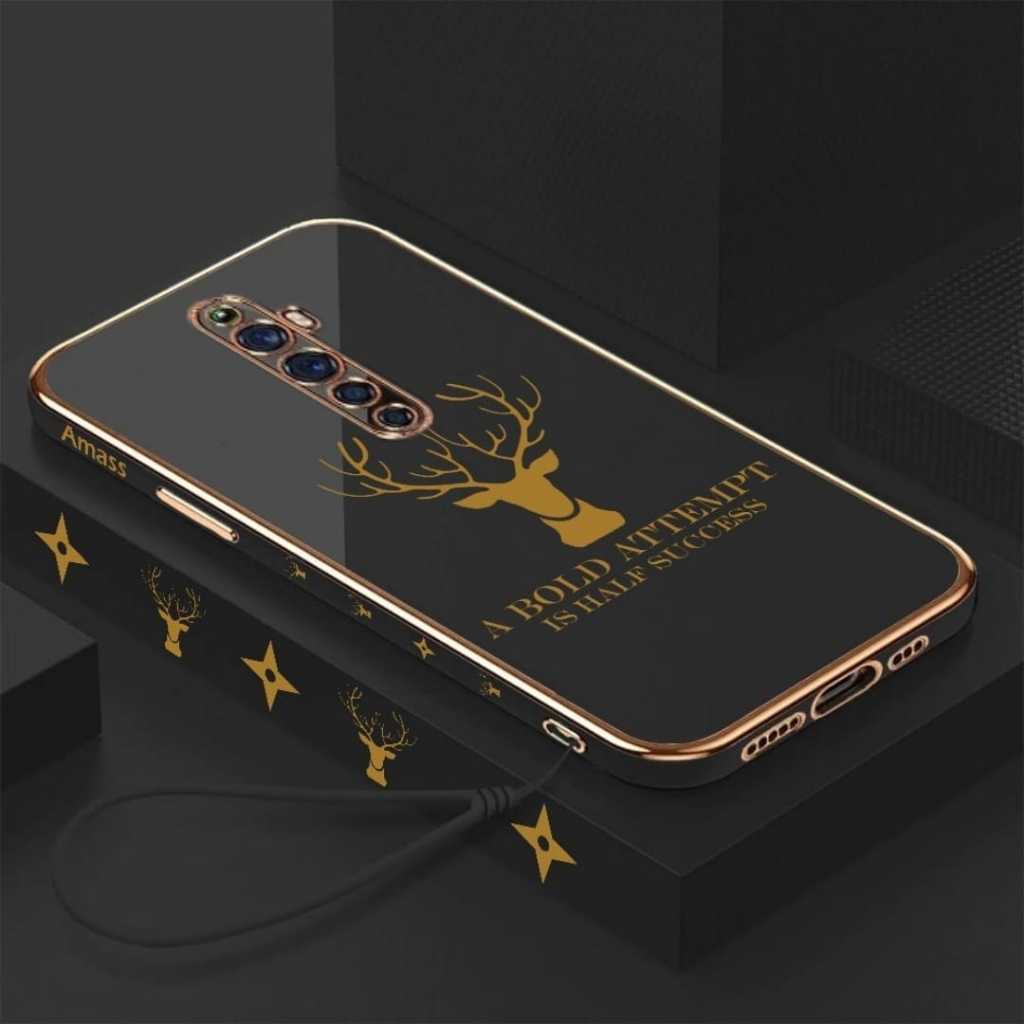 Case Oppo Reno 2 F / Reno 2 Z Plating Lucky Deer Free Tali
