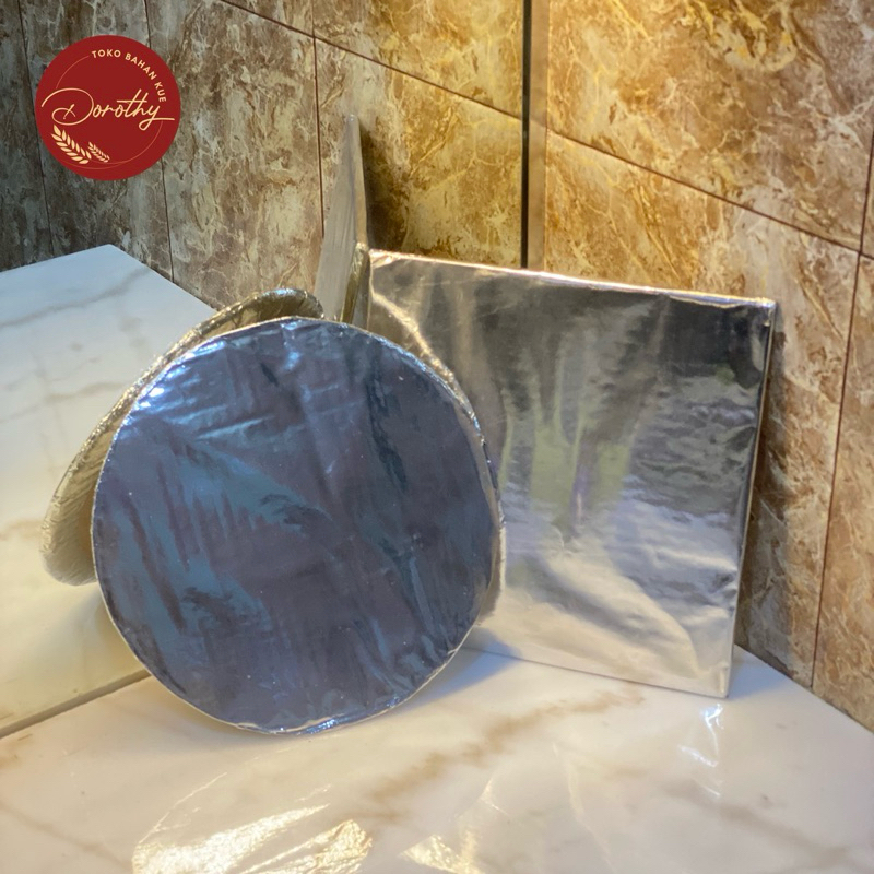 ALAS KUE TART KARTON WARNA SILVER