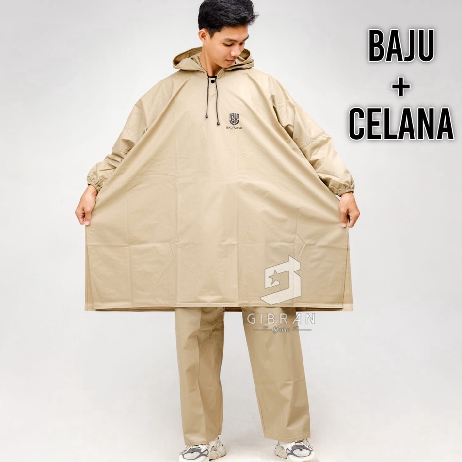 Jas Hujan Extrime PONCO Kelelawar Bahan Tebal with Press Sealer n Produk Premium Kirim Langsung