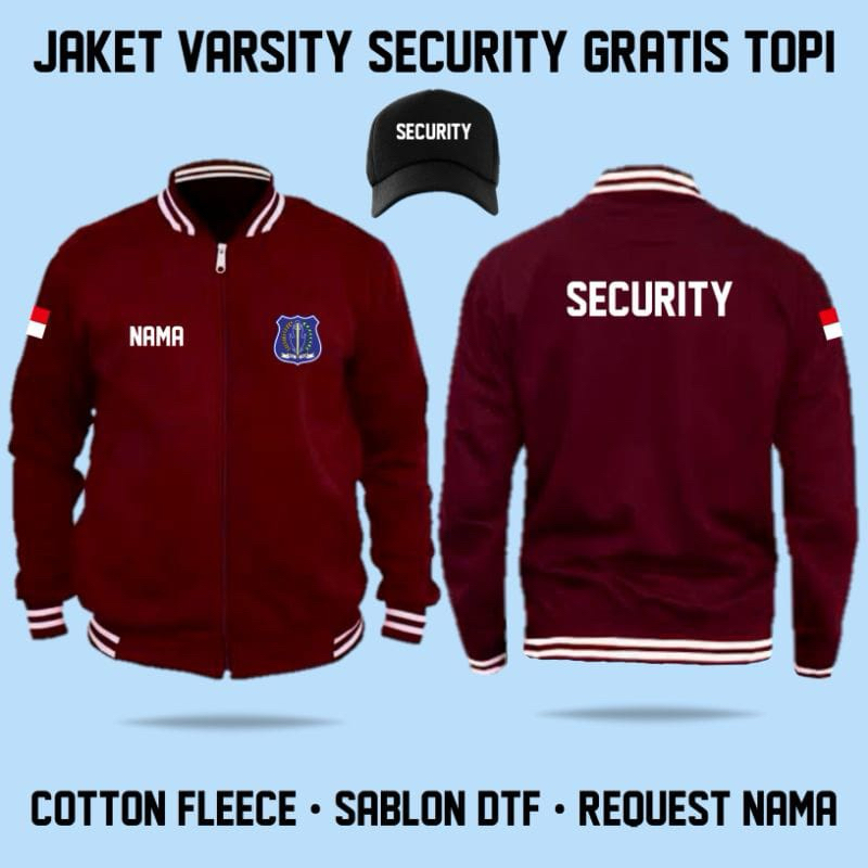 JAKET BASEBALL SECURITY / FREE TOPI / keren / terbaru / murah