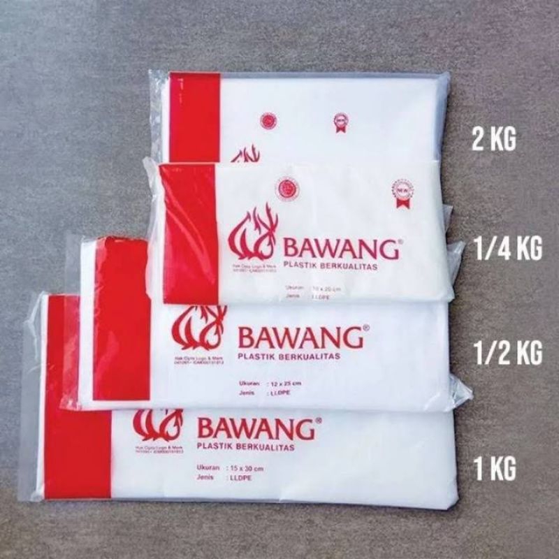 Plastik PE Bawang /Bangkuang uk. 15 x 30 isi 5 Pack