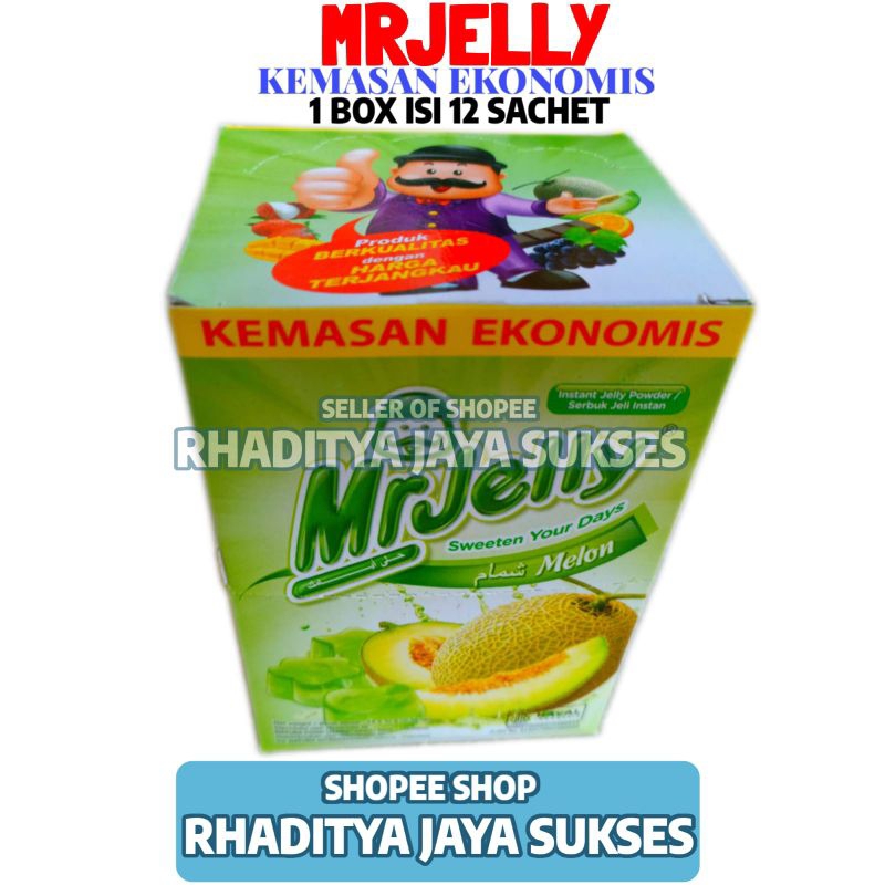 

Mr Jelly Agar Agar Powder Rasa Melon 10gr 1 Box Isi 12 Sachet