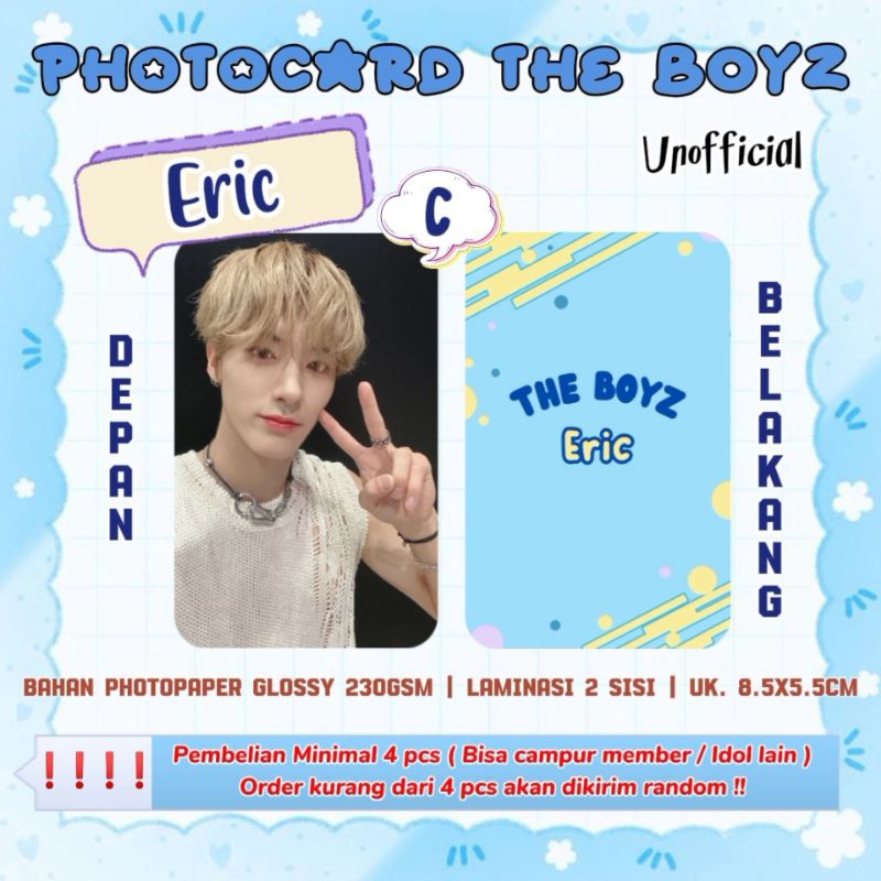 Photocard THE BOYZ - ERIC / Photocard Unofficial / Photocard  ERIC THE BOYZ / PC ERIC / THE B / PC T